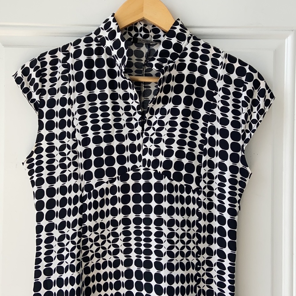 Black and white midi dot dress
